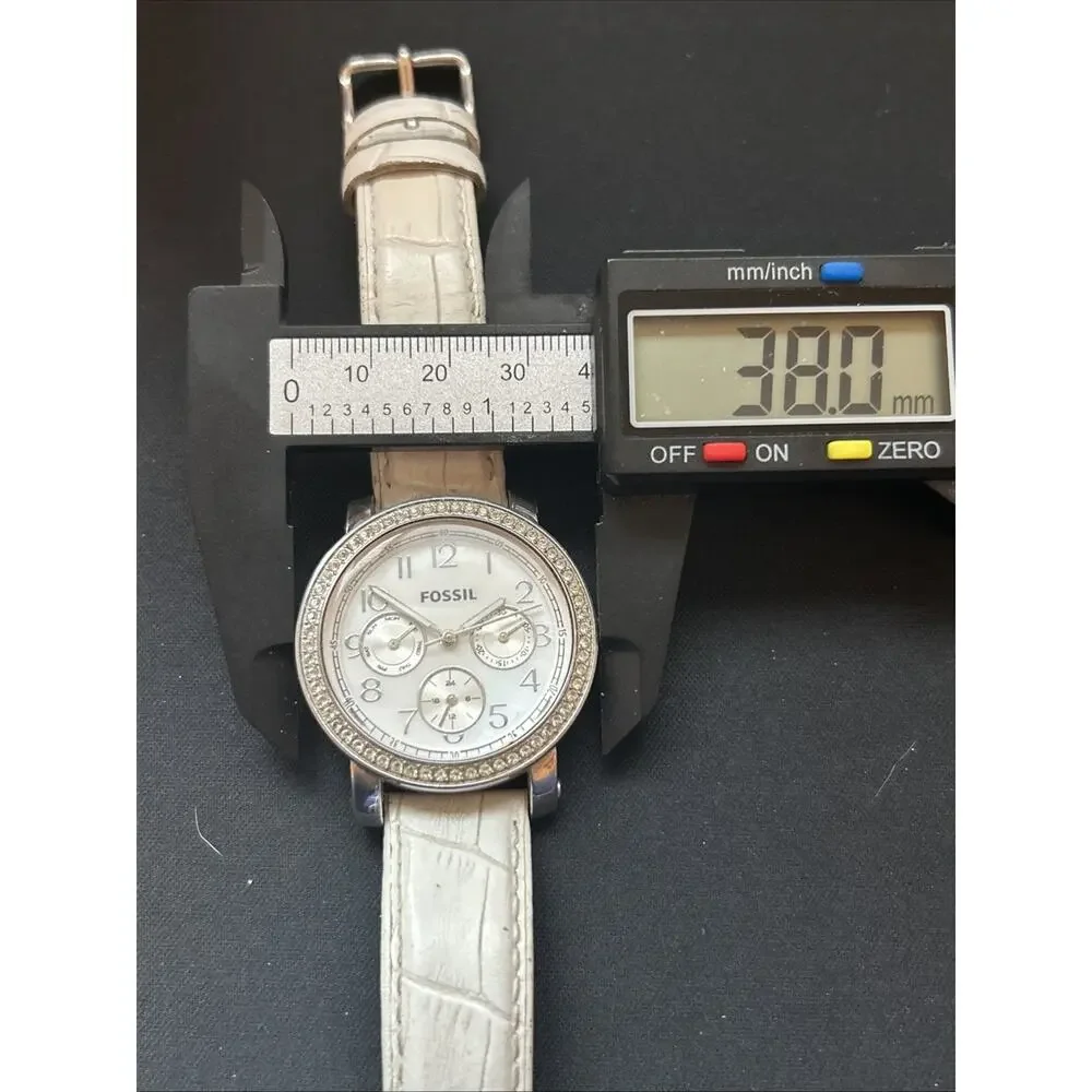 Fossil Silver Tone White Dial Women’s Multifunction Quartz Watch